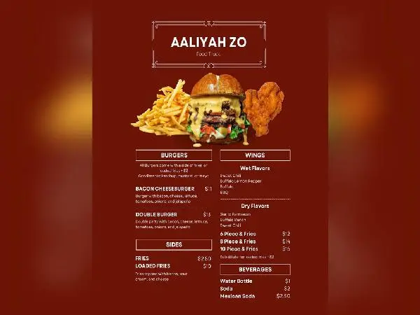 Aaliyah Zo Menu 60X80 - Faraz Akbar